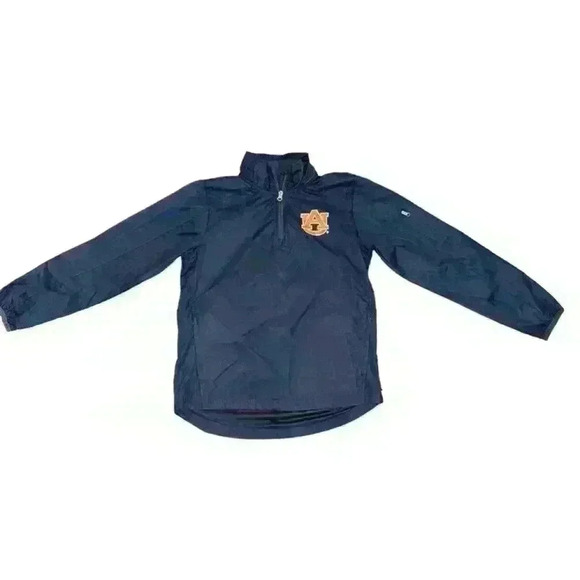 Boy’s Auburn University Tigers- 1/4 zip Navy waterproof pullover jacket- Size M - Picture 1 of 4